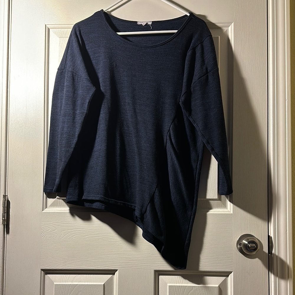 Navy Asymmetrical Sweater